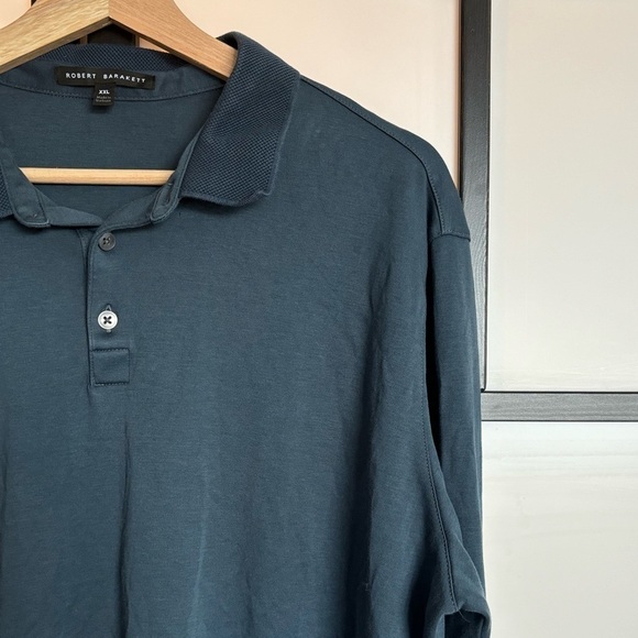 ROBERT BARAKETT THE BARAKETT LONG-SLEEVE POLO-night Teal. Size XXL - Picture 2 of 15